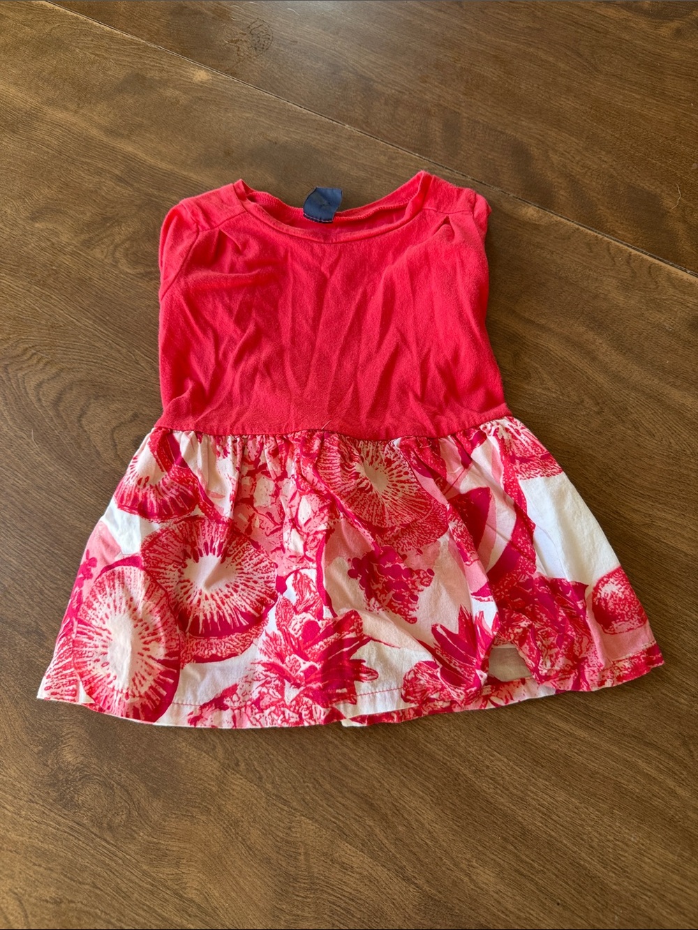 GAP Hot Pink Knit Top with Pink & White Floral Skirt Dress